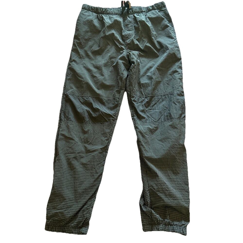 Primitive Skateboarding Track Pants Mens Large Black‎ Plaid Tapered Nylon Skater